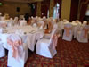 White Chair Cover Pink Taffeta Sash